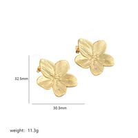1 Pair IG Style Simple Style C Shape Flower Plating Inlay Stainless Steel Pearl Zircon 18K Gold Plated Drop Earrings Ear Studs sku image 4