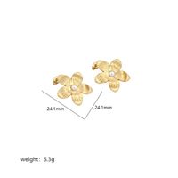 1 Pair IG Style Simple Style C Shape Flower Plating Inlay Stainless Steel Pearl Zircon 18K Gold Plated Drop Earrings Ear Studs sku image 2