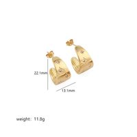 1 Pair IG Style Simple Style C Shape Flower Plating Inlay Stainless Steel Pearl Zircon 18K Gold Plated Drop Earrings Ear Studs sku image 6