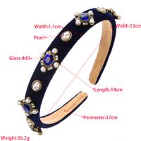 Women's Elegant Oval Cloth Inlay Glass Drill Pearl Hair Band main image 2