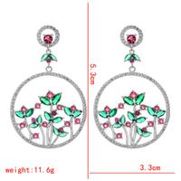 1 Pair Glam Shiny Circle Flower Plating Inlay Copper Zircon White Gold Plated Drop Earrings main image 2