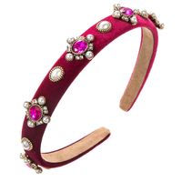 Women's Elegant Oval Cloth Inlay Glass Drill Pearl Hair Band sku image 4