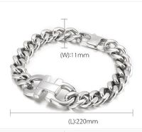 Hip-hop Simple Style Geometric Titanium Steel Men's Bracelets main image 2