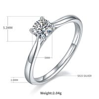 Classical Wedding Geometric Sterling Silver Plating Hollow Out Inlay Moissanite Rhodium Plated Silver Plated Rings main image 2