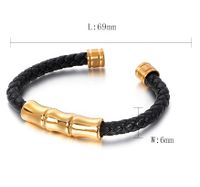Simple Style Geometric Stainless Steel Leather Plating 18K Gold Plated Men's Bangle main image 2