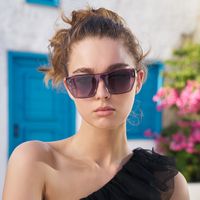 Estilo Simple Color Sólido Ordenador Personal Cuadrado Fotograma Completo Gafas De Sol Mujer main image 2