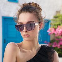 Style Simple Couleur Unie Pc Carré Plein Cadre Femmes De Lunettes De Soleil main image 11