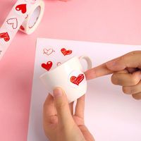 Heart Shape Holiday Festival Valentine's Day Copper Plate Sticker Simple Style Classic Style Washi Tape main image 3