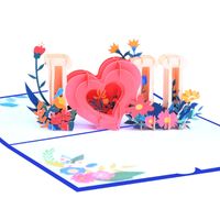 Valentine's Day Sweet Heart Shape Paper Wedding Festival Card main image 3