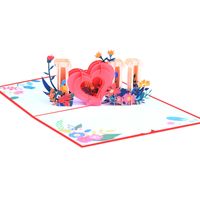 Valentine's Day Sweet Heart Shape Paper Wedding Festival Card main image 2