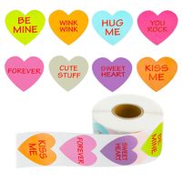 Letter Heart Shape Holiday Daily Valentine's Day Copper Plate Sticker Simple Style Classic Style Washi Tape sku image 1