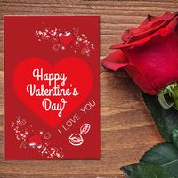Valentine's Day Simple Style Classic Style Color Block Heart Shape Paper Holiday Daily Card main image 4