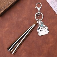 Vintage Style National Flag Cow Pattern Cattle Alloy Inlay Turquoise Bag Pendant Keychain main image 6