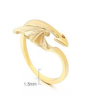 Stainless Steel 18K Gold Plated Simple Style Arrow Wings Open Rings main image 2