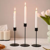 Simple Style Classic Style Solid Color Iron Candlestick Artificial Decorations main image 5