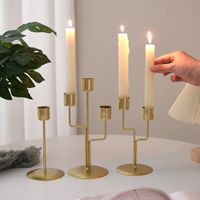 Simple Style Classic Style Solid Color Iron Candlestick Artificial Decorations main image 4