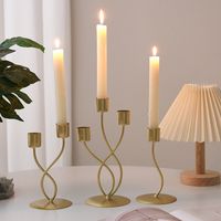 Simple Style Classic Style Solid Color Iron Candlestick Artificial Decorations main image 3