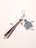 Vintage Style National Flag Cow Pattern Cattle Alloy Inlay Turquoise Bag Pendant Keychain sku image 2