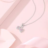 Ig Style Sweet Cherry Heart Shape Sterling Silver Polishing Plating Inlay Zircon Pendant Necklace main image 5
