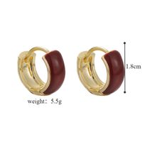 1 Pair Simple Style Round Enamel Copper Earrings main image 2
