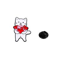 Cute Heart Shape Cat Alloy Enamel Unisex Brooches main image 5