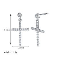 1 Paire Style Simple Géométrique Placage Incruster Argent Sterling Zircon Plaqué Argent Boucles D'oreilles main image 2