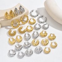 1 Pair Simple Style Classic Style C Shape Plating Titanium Steel 18k Gold Plated Silver Plated Ear Studs main image 1