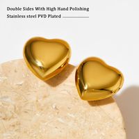 1 Pair Simple Style Heart Shape Plating 304 Stainless Steel 16K Gold Plated White Gold Plated Gold Plated Ear Studs main image 4