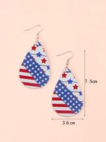 1 Pair Vintage Style Star Water Droplets American Flag Pu Leather Drop Earrings sku image 1