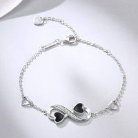 Sterling Silver Elegant Simple Style Infinity Heart Shape Enamel Bracelets main image 6