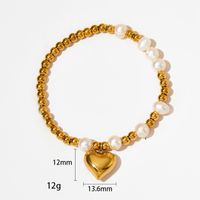 Simple Style Heart Shape 304 Stainless Steel 16K Gold Plated White Gold Plated Gold Plated Bracelets In Bulk main image 2