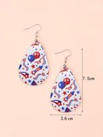 1 Pair Vintage Style Star Water Droplets American Flag Pu Leather Drop Earrings sku image 3