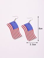 1 Pair Vintage Style Star Water Droplets American Flag Pu Leather Drop Earrings sku image 4