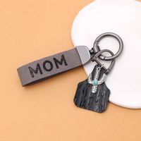 Simple Style Cactus Letter Pu Leather Alloy Turquoise Inlay Turquoise Bag Pendant Keychain main image 3