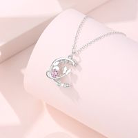 Ig Style Sweet Butterfly Sterling Silver Plating Inlay Zircon Pendant Necklace main image 3