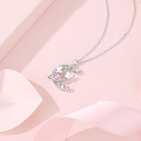 Ig Style Sweet Butterfly Sterling Silver Plating Inlay Zircon Pendant Necklace main image 5