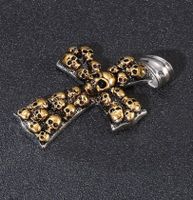 Hip-hop Retro Cross Skull Titanium Steel Plating Charms Jewelry Accessories sku image 2