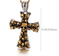 Hip-hop Retro Cross Skull Titanium Steel Plating Charms Jewelry Accessories main image 2