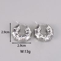 1 Pair Simple Style Classic Style C Shape Plating Titanium Steel 18k Gold Plated Silver Plated Ear Studs sku image 5