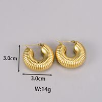 1 Pair Simple Style Classic Style C Shape Plating Titanium Steel 18k Gold Plated Silver Plated Ear Studs main image 4