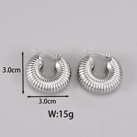 1 Pair Simple Style Classic Style C Shape Plating Titanium Steel 18k Gold Plated Silver Plated Ear Studs main image 3