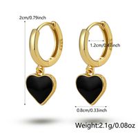 1 Pair Elegant Simple Style Commute Heart Shape Epoxy Plating Sterling Silver 18k Gold Plated White Gold Plated Drop Earrings main image 2