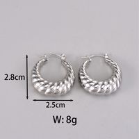 1 Pair Simple Style Classic Style C Shape Plating Titanium Steel 18k Gold Plated Silver Plated Ear Studs main image 5