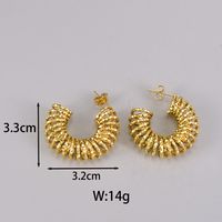 1 Pair Simple Style Classic Style C Shape Plating Titanium Steel 18k Gold Plated Silver Plated Ear Studs sku image 13