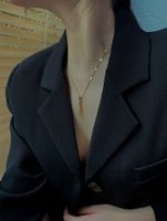 Dame Einfarbig Titan Stahl Inlay Hülse Halskette Mit Anhänger main image 5