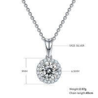 Simple Style Shiny Round Sterling Silver Gra Plating Inlay Moissanite 18k Gold Plated Earrings Necklace main image 2