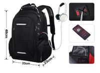 Men's Solid Color Oxford Cloth Zipper Functional Backpack Laptop Backpack main image 3