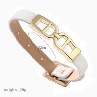 Simple Style Shiny Geometric Pu Leather Alloy Women's Wristband main image 2