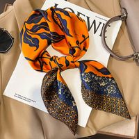 Bufandas De Seda Estampadas Con Bloques De Color Estilo Étnico Para Mujer sku image 8