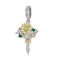 1 Piece Elegant Romantic Flower Petal Sterling Silver Inlay Jewelry Accessories sku image 1